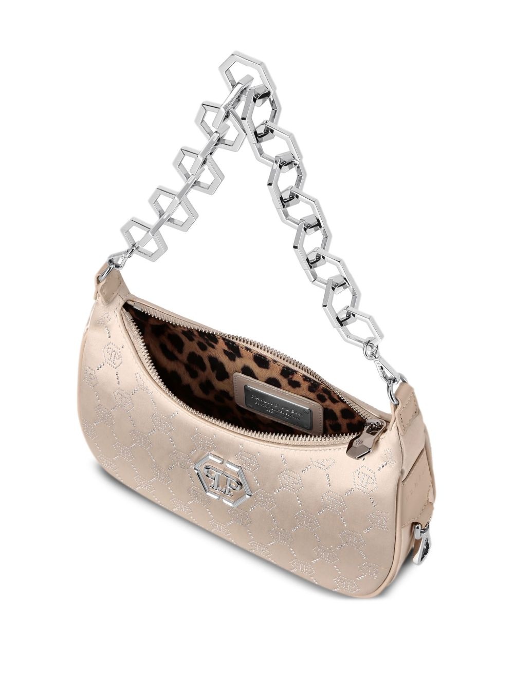 rhinestone-embellished monogram shoulder bag - 4