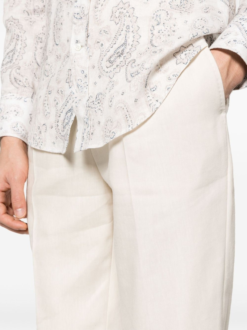 double-breasted linen blend suit 6