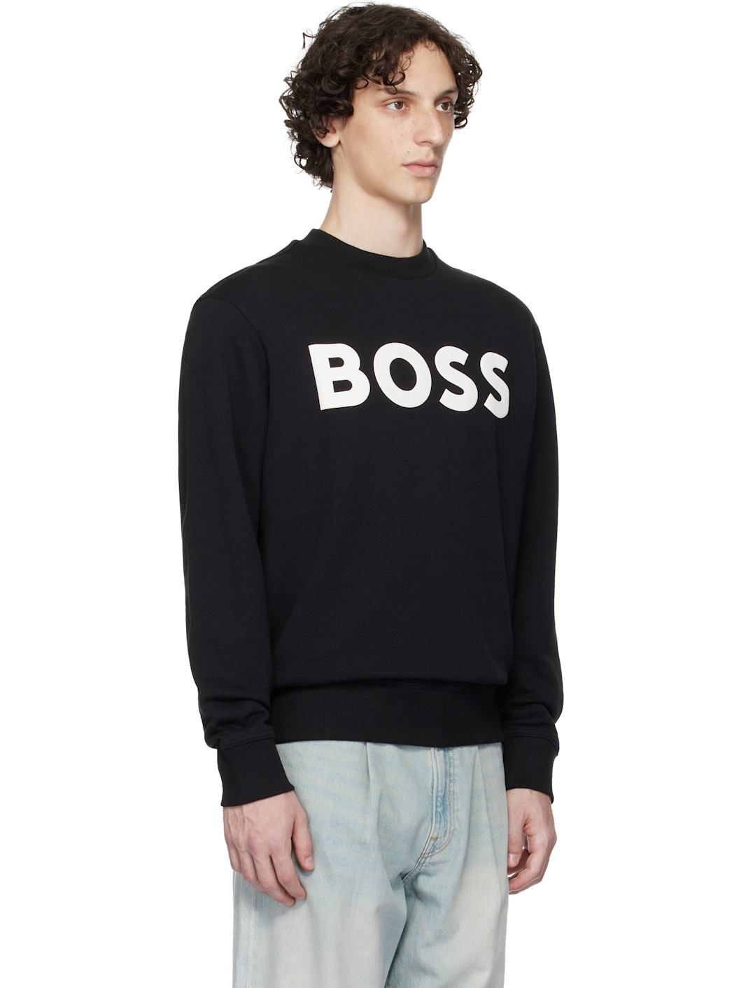 Black Relaxed-Fit Cotton-Terry Logo Sweatshirt - 2
