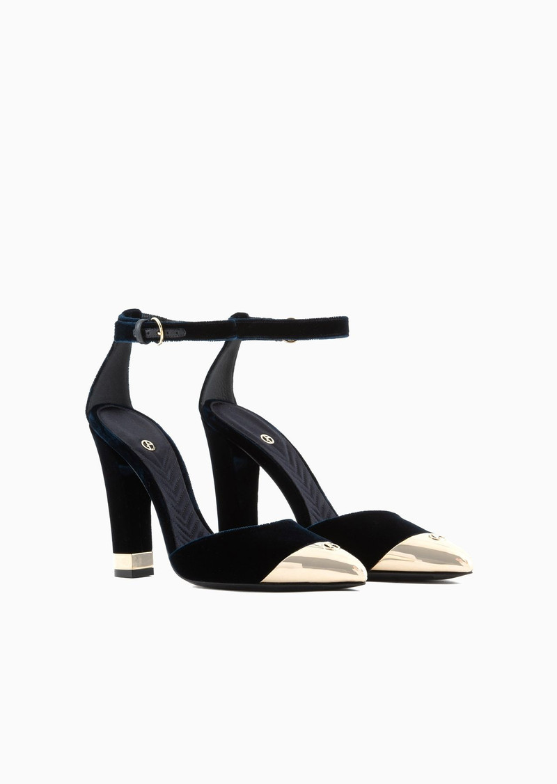 GIORGIO ARMANI Velvet d’Orsay court shoes outlook