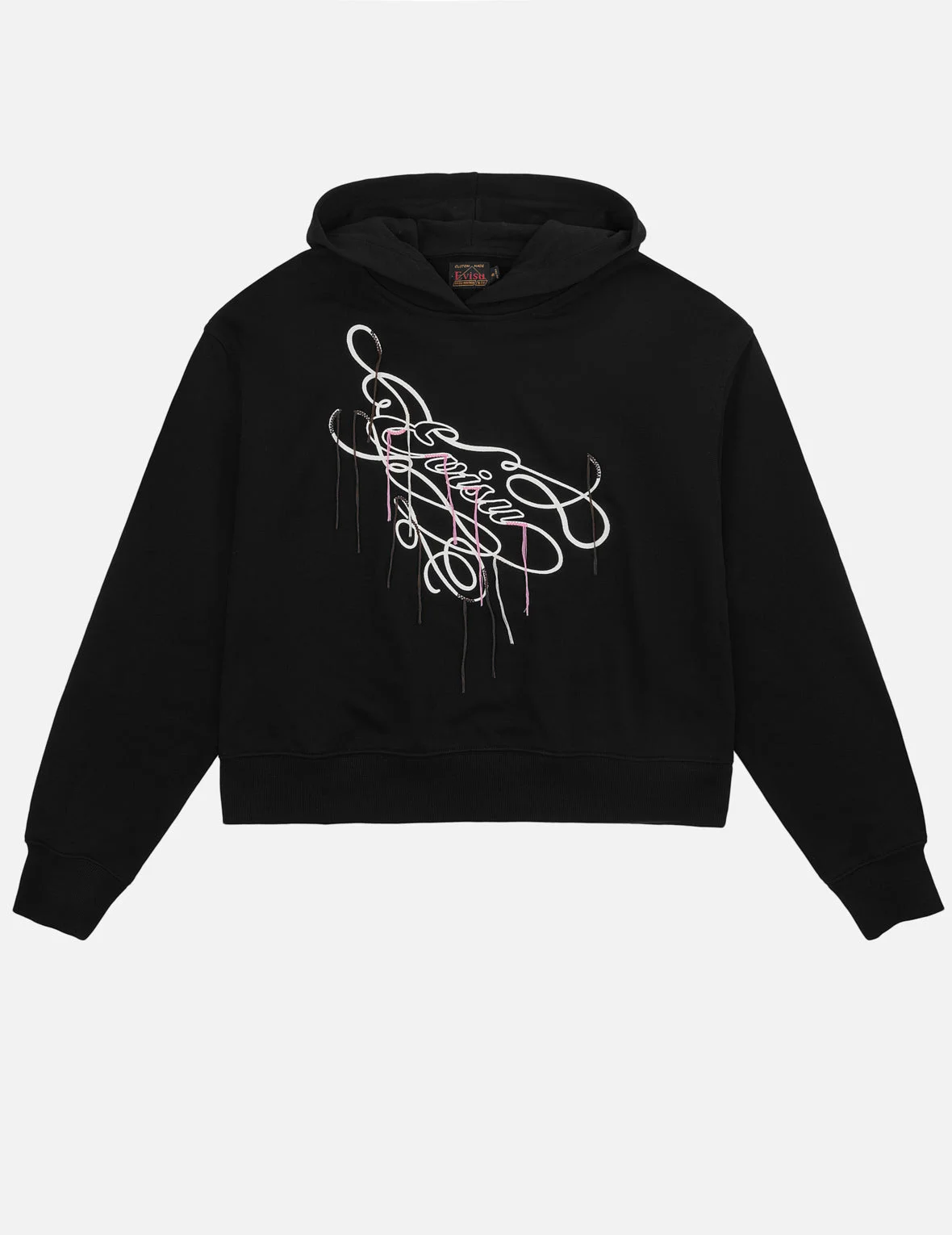 EVISU Stitch Embroidered Cropped Hoodie - 1