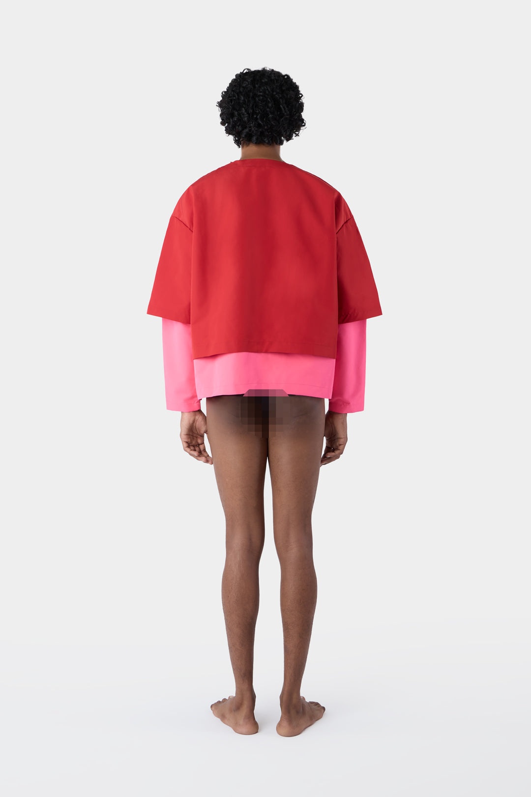 DOUBLE-HEM SWEATER / bordeaux & fuchsia - 4