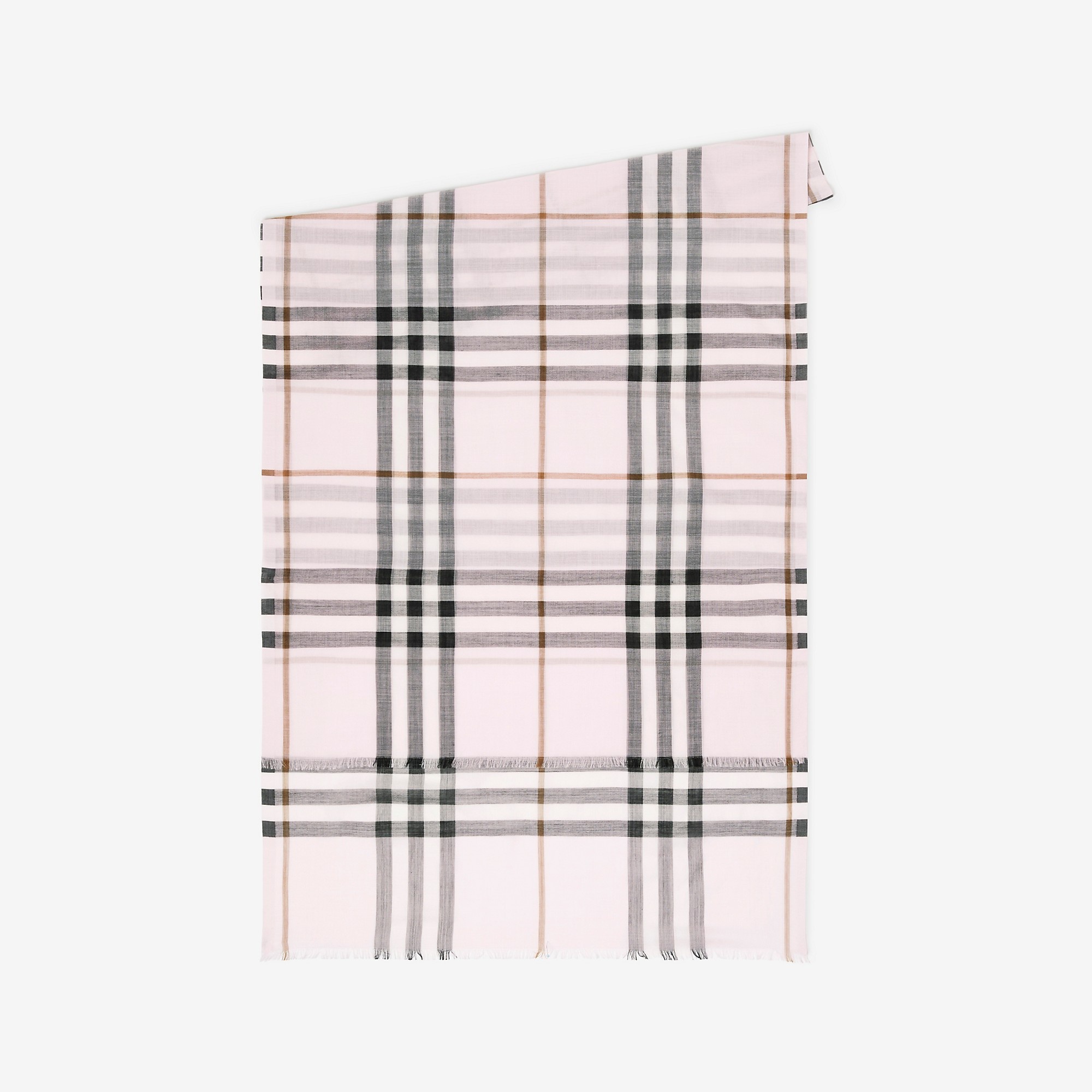 Check Wool Silk Scarf - 4
