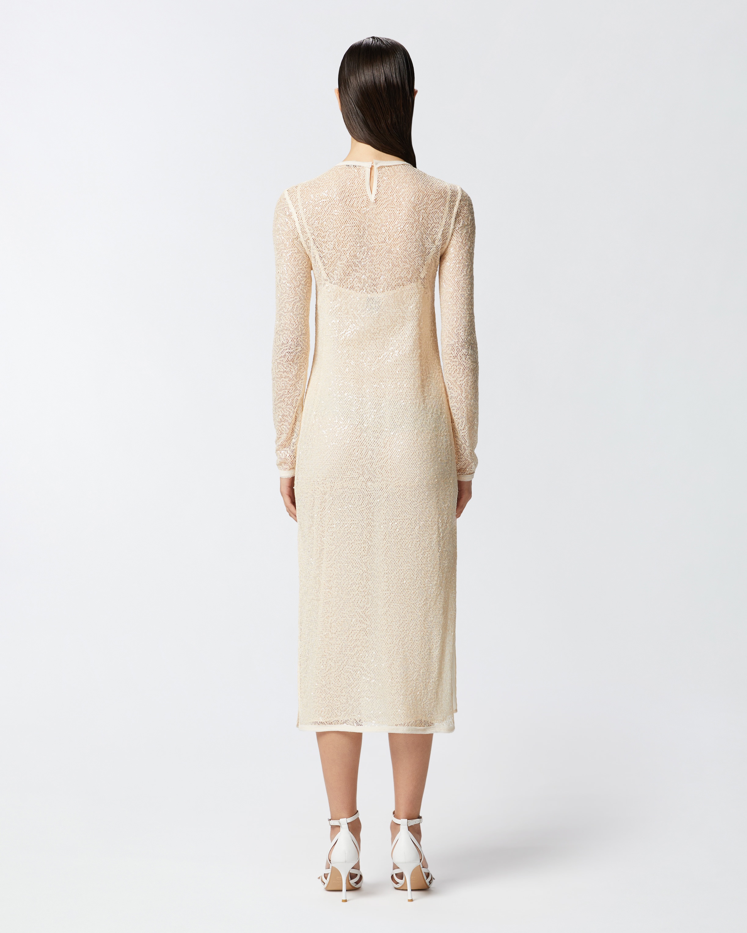 SEQUINED MESH MIDI DRESS - 4