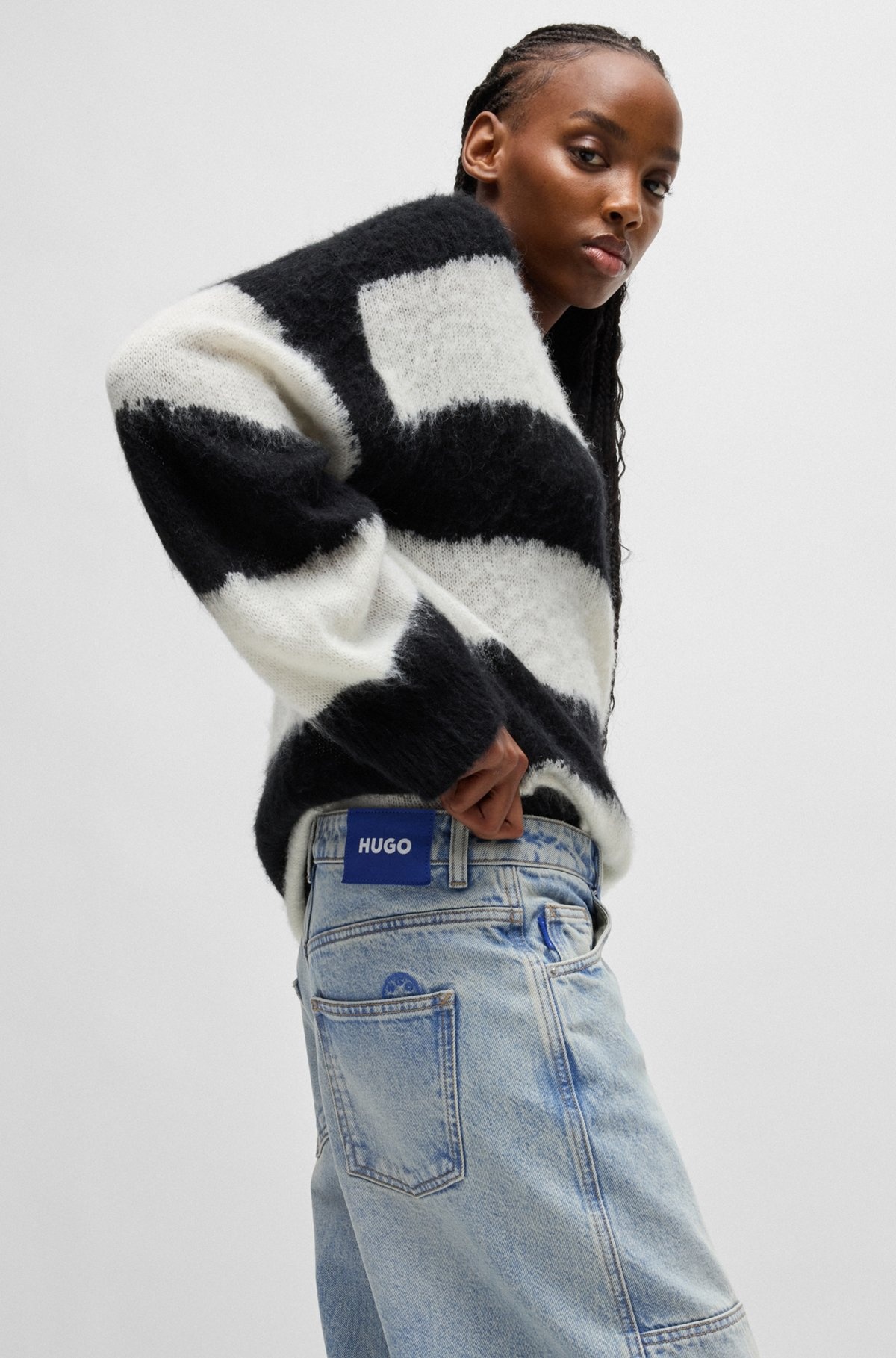 BAGGY-FIT JEANS IN BLUE RIGID DENIM - 5