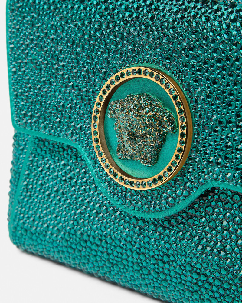 La Medusa Embellished Satin Clutch 4