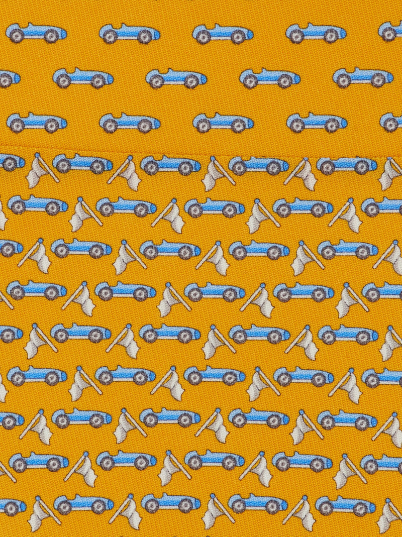 FERRAGAMO Race print silk tie outlook