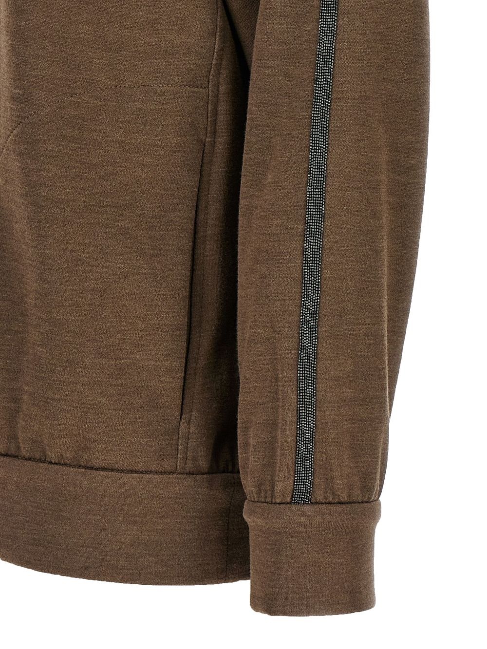 Monili-chain zip-up hoodie - 4