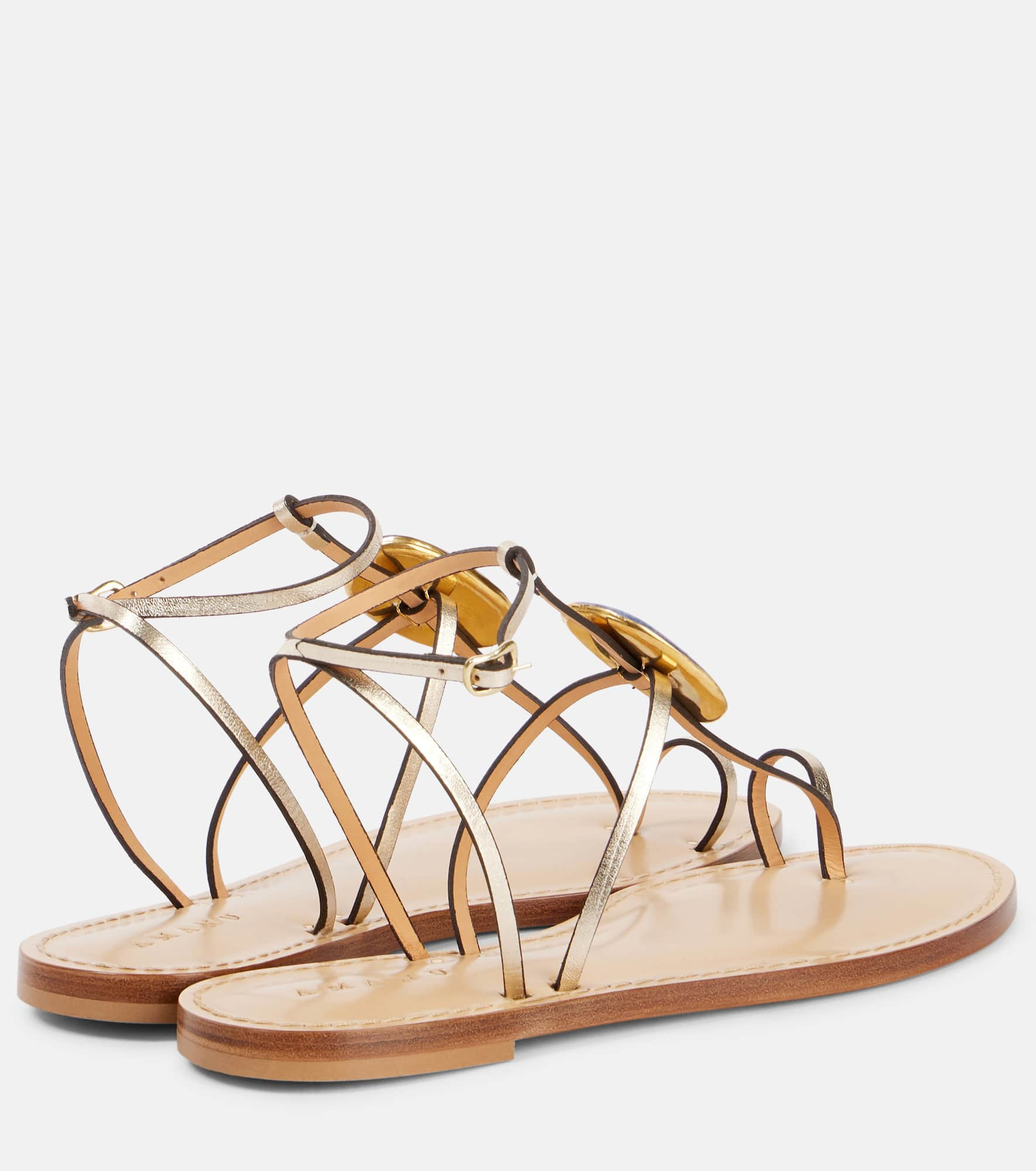 Cairo embellished metallic leather sandals - 2
