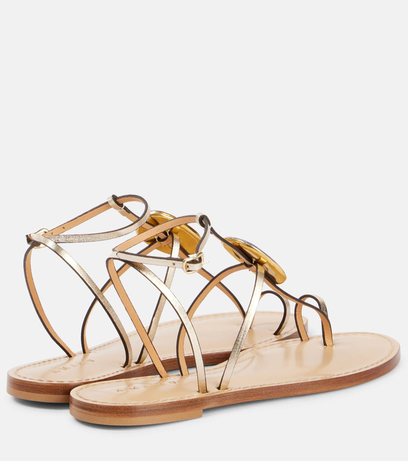 Cairo embellished metallic leather sandals 2