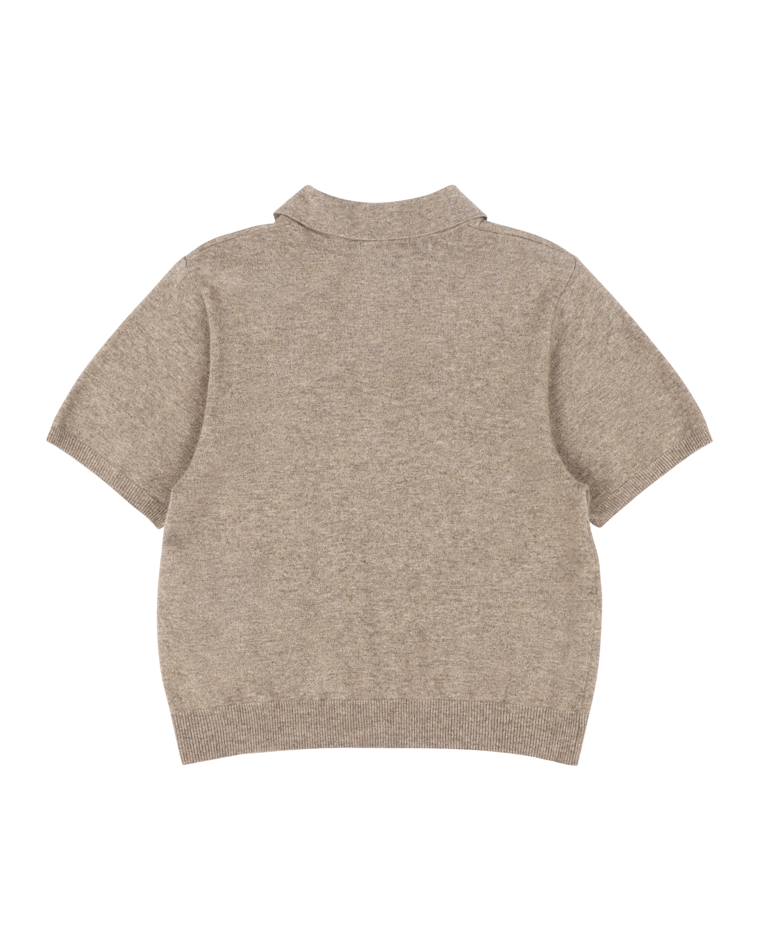 SHORT SLEEVE KNIT POLO CAMEL - 6