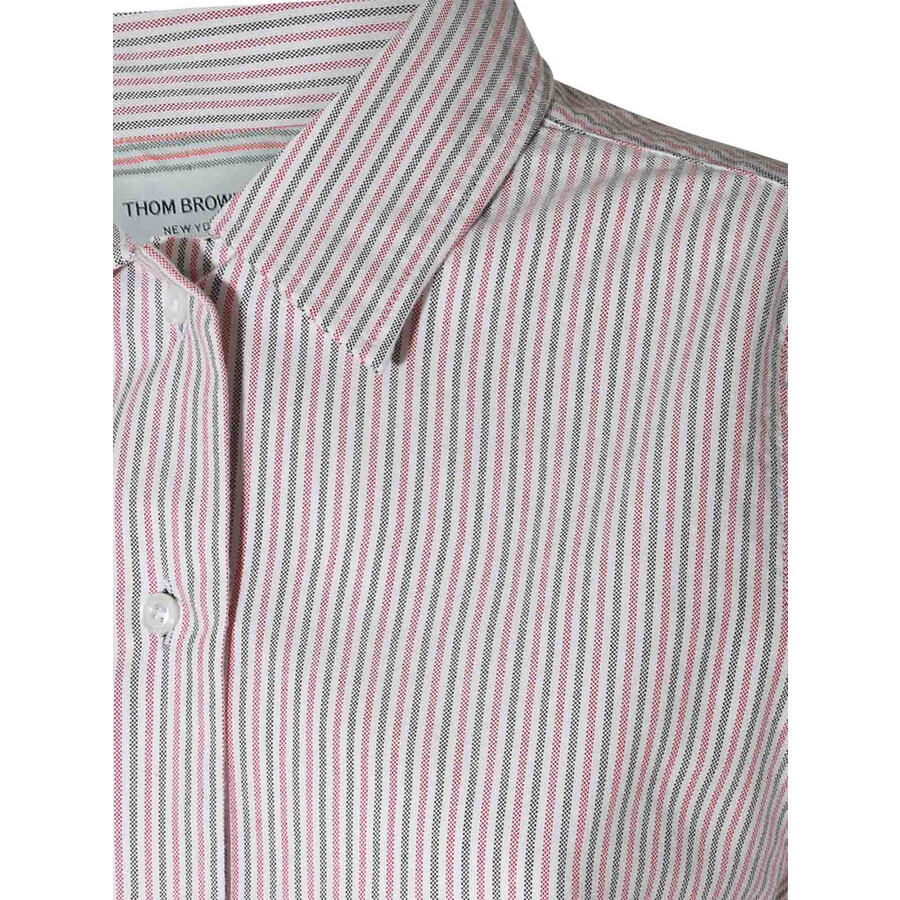 Thom Browne Short Sleeve Stripe Oxford Blouse - 7