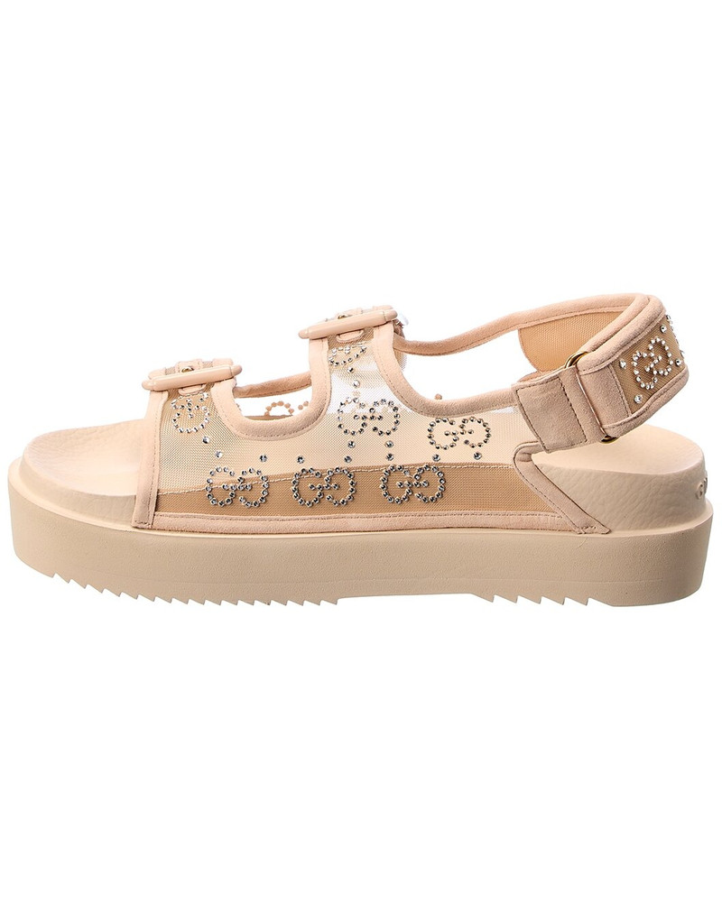 GUCCI Gucci GG Crystal Mesh & Suede Sandal outlook