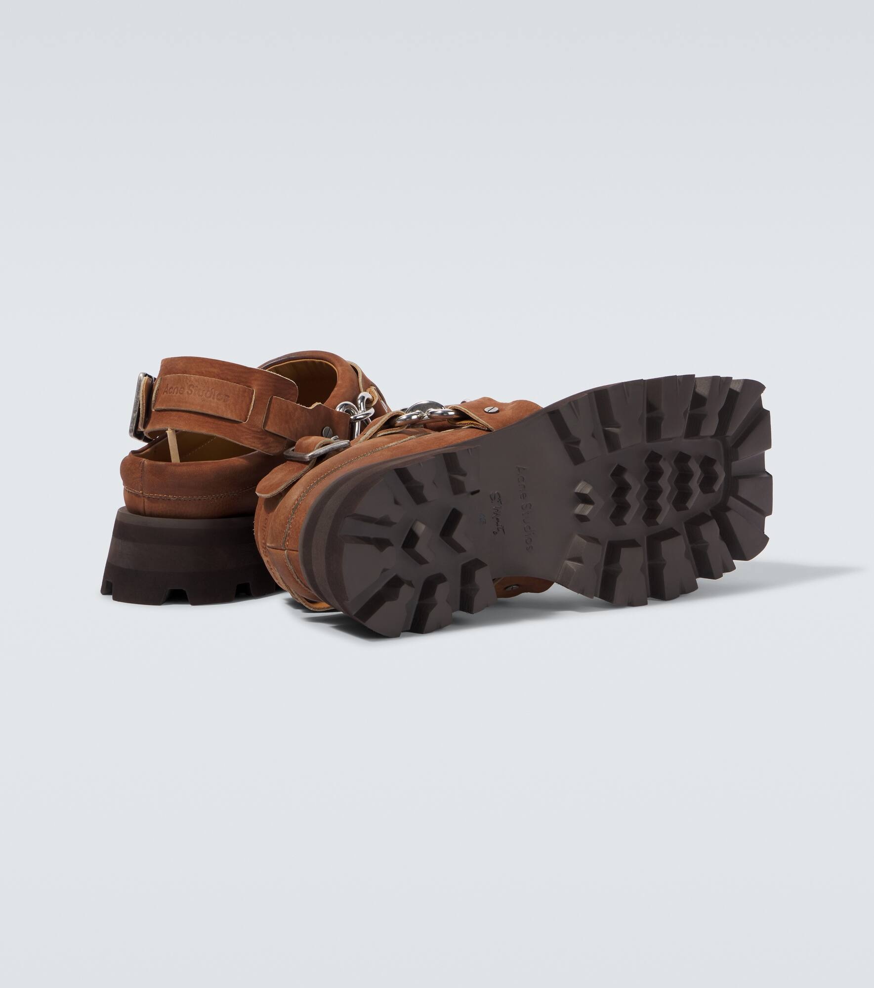 Leather slingback mules - 7
