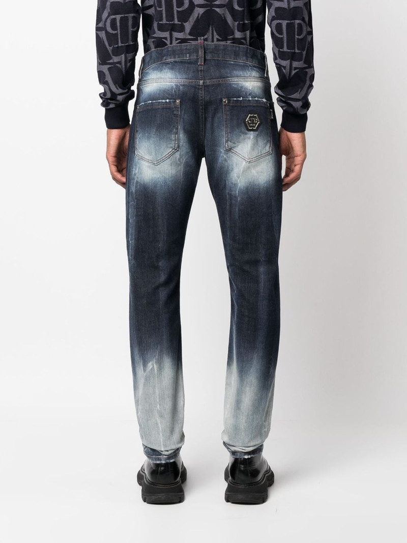 distressed straight-leg jeans 4