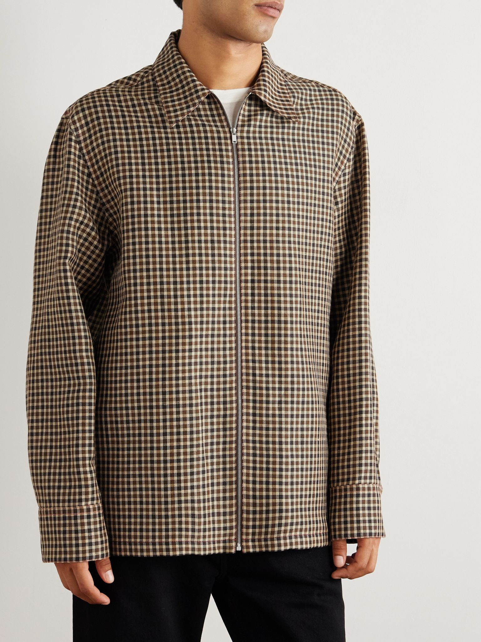 Wool and Linen-Blend Overshirt Brown - 3