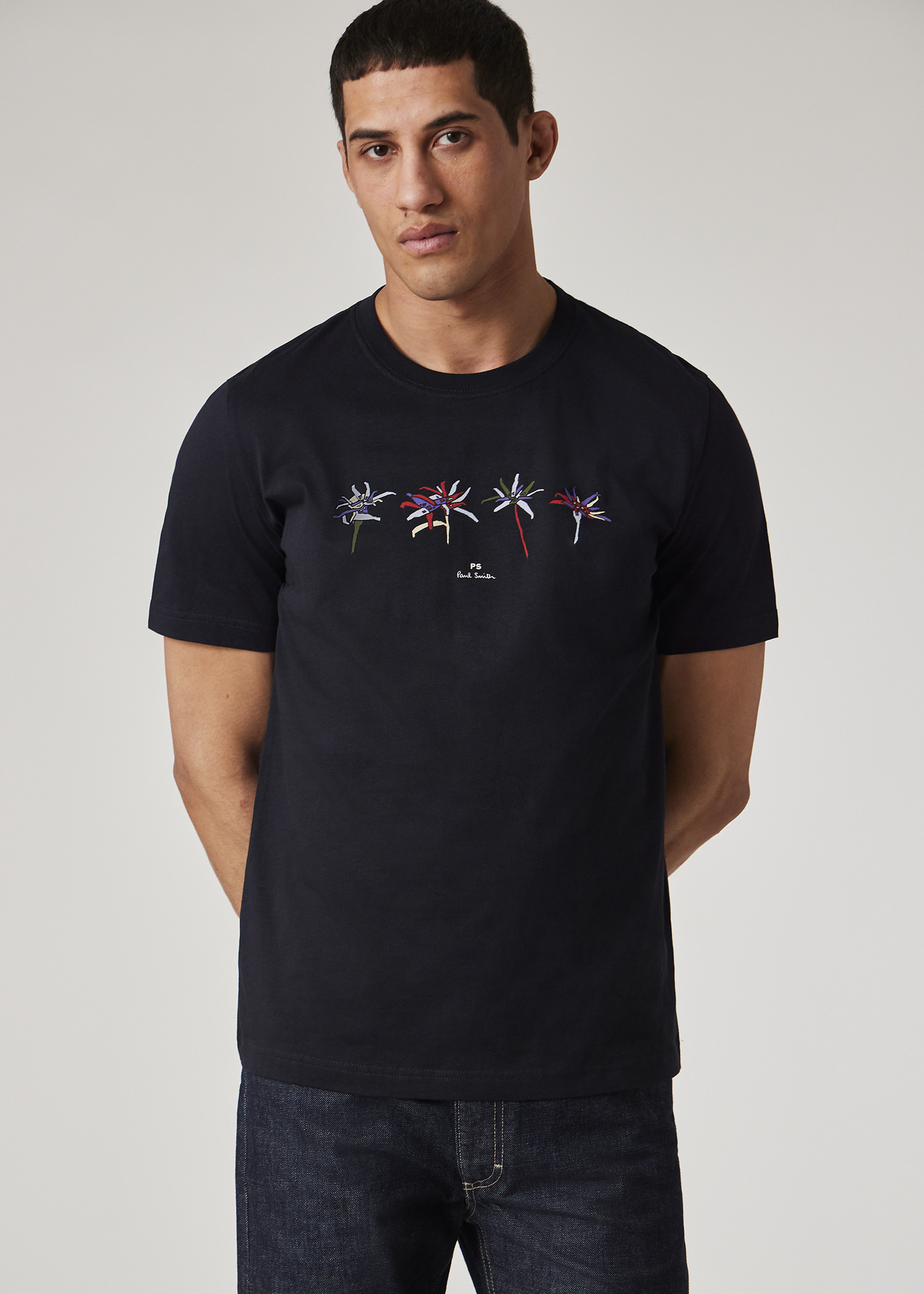 Dark Navy 'Edelweiss' Print T-Shirt - 5