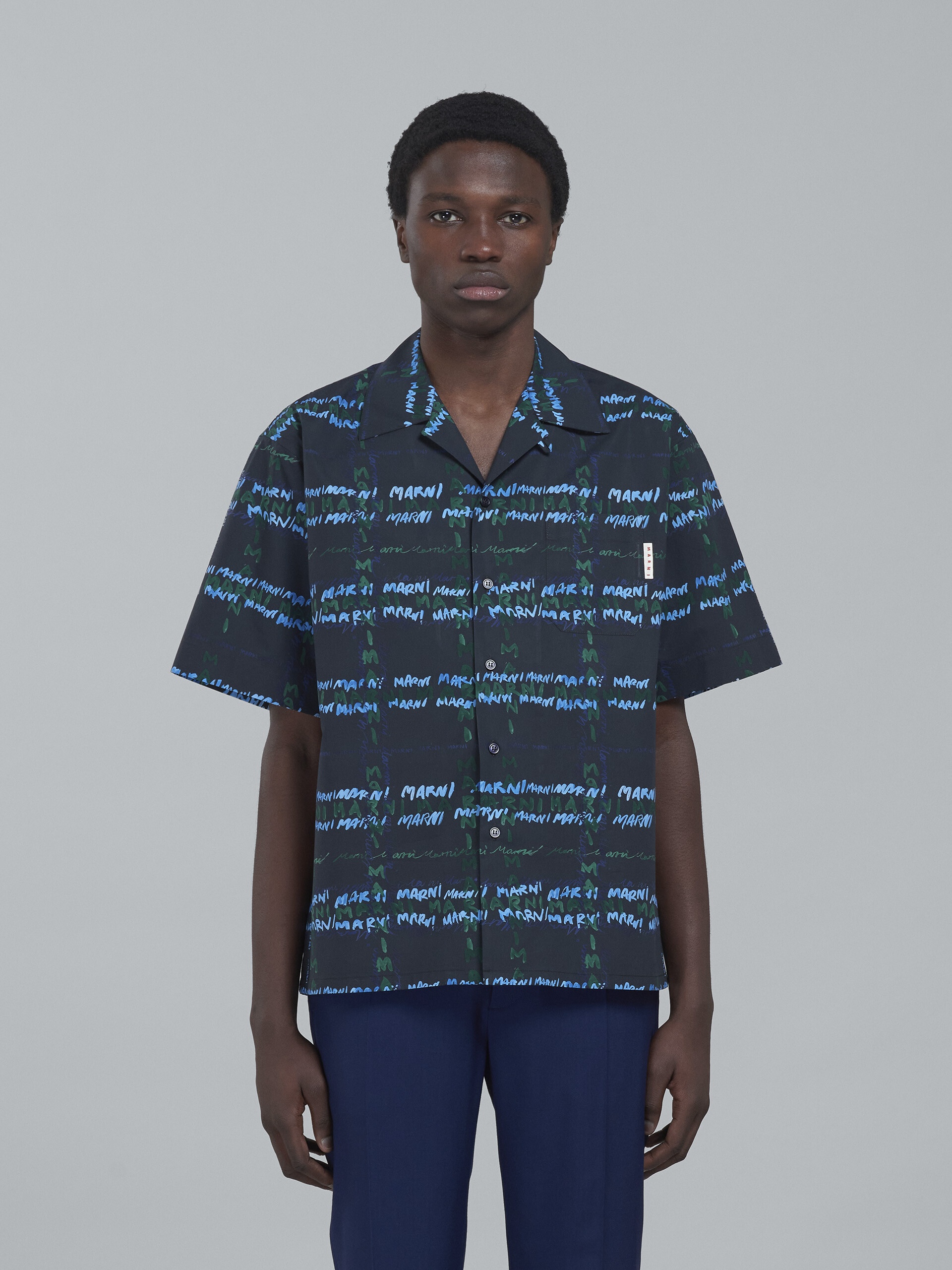 CROSSROADS PRINT POPLIN BOWLING SHIRT - 2