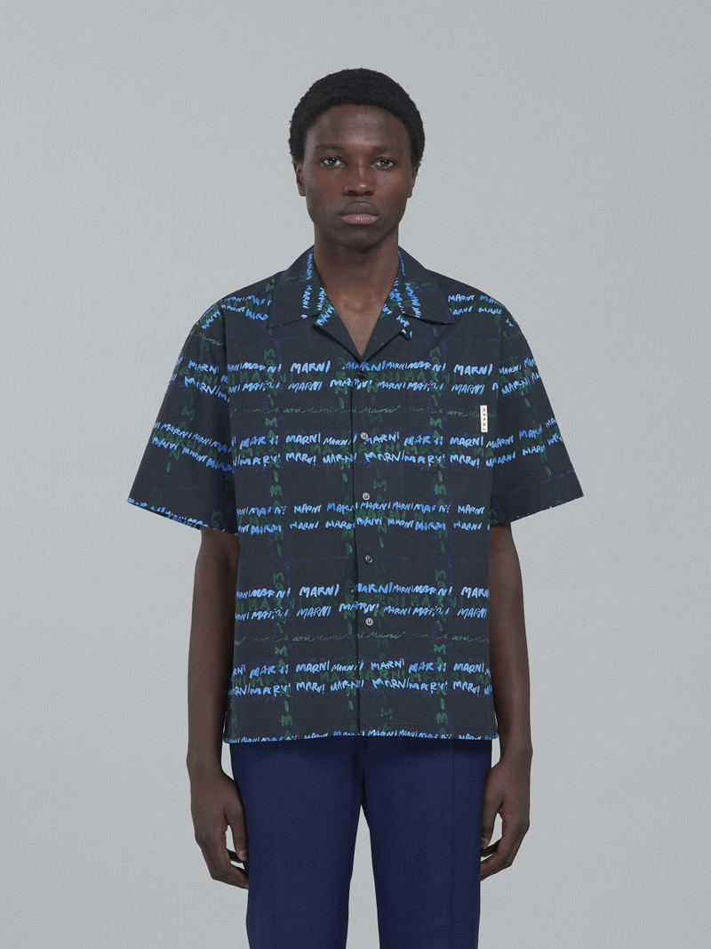 Marni CROSSROADS PRINT POPLIN BOWLING SHIRT outlook
