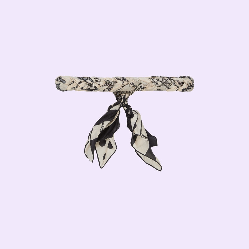 GUCCI Roi soleil print silk headband outlook