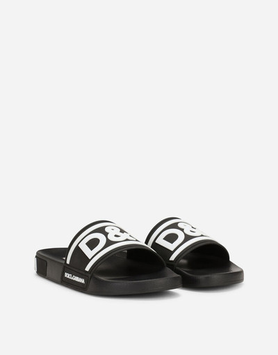 Dolce & Gabbana Rubber beachwear sliders with DG logo outlook