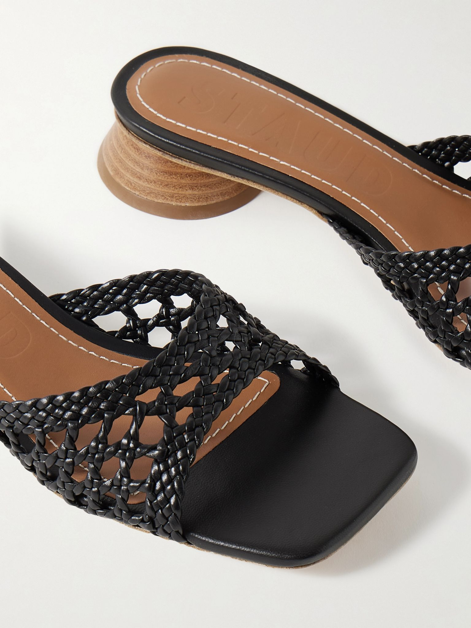 Simone braided leather sandals Black - 4