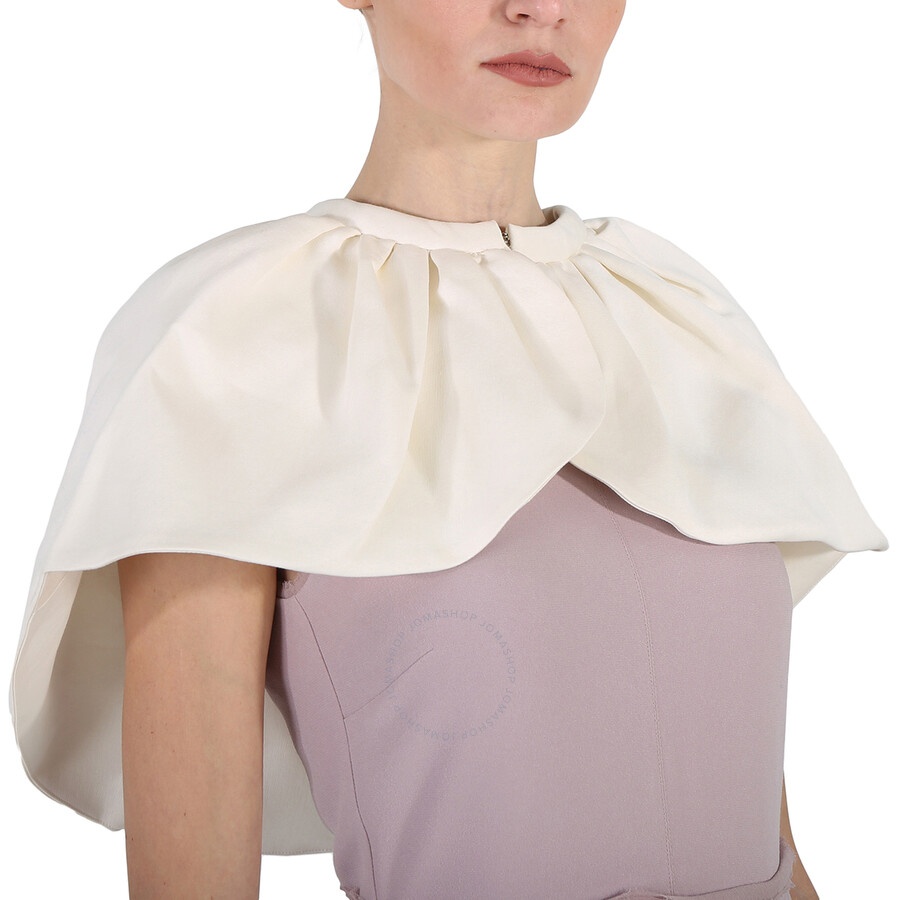 Burberry White Wreningham Cropped Cotton And Silk Cape - 2