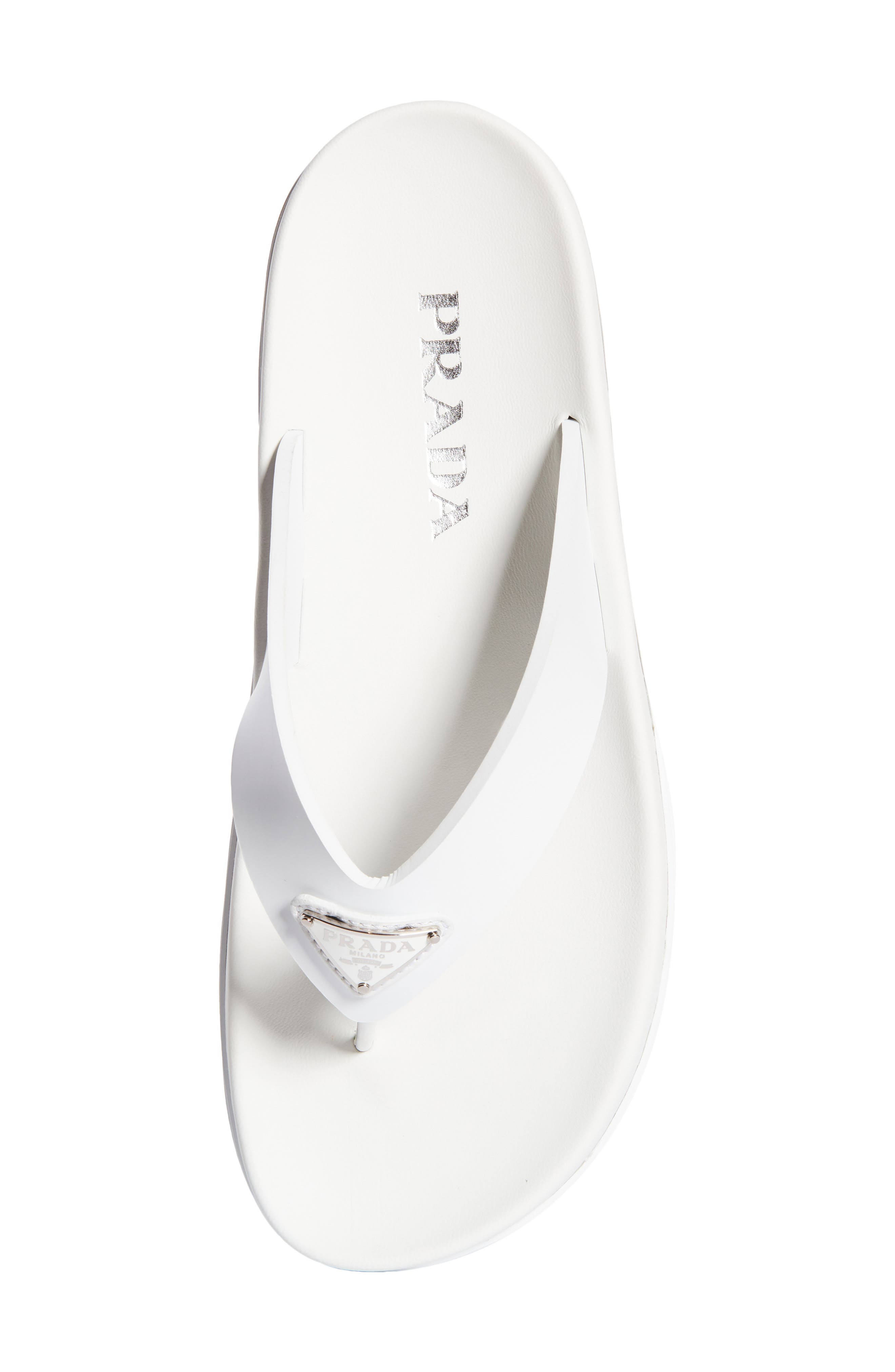 Prada Lug Sole Flip Flop in Bianco at Nordstrom - 5