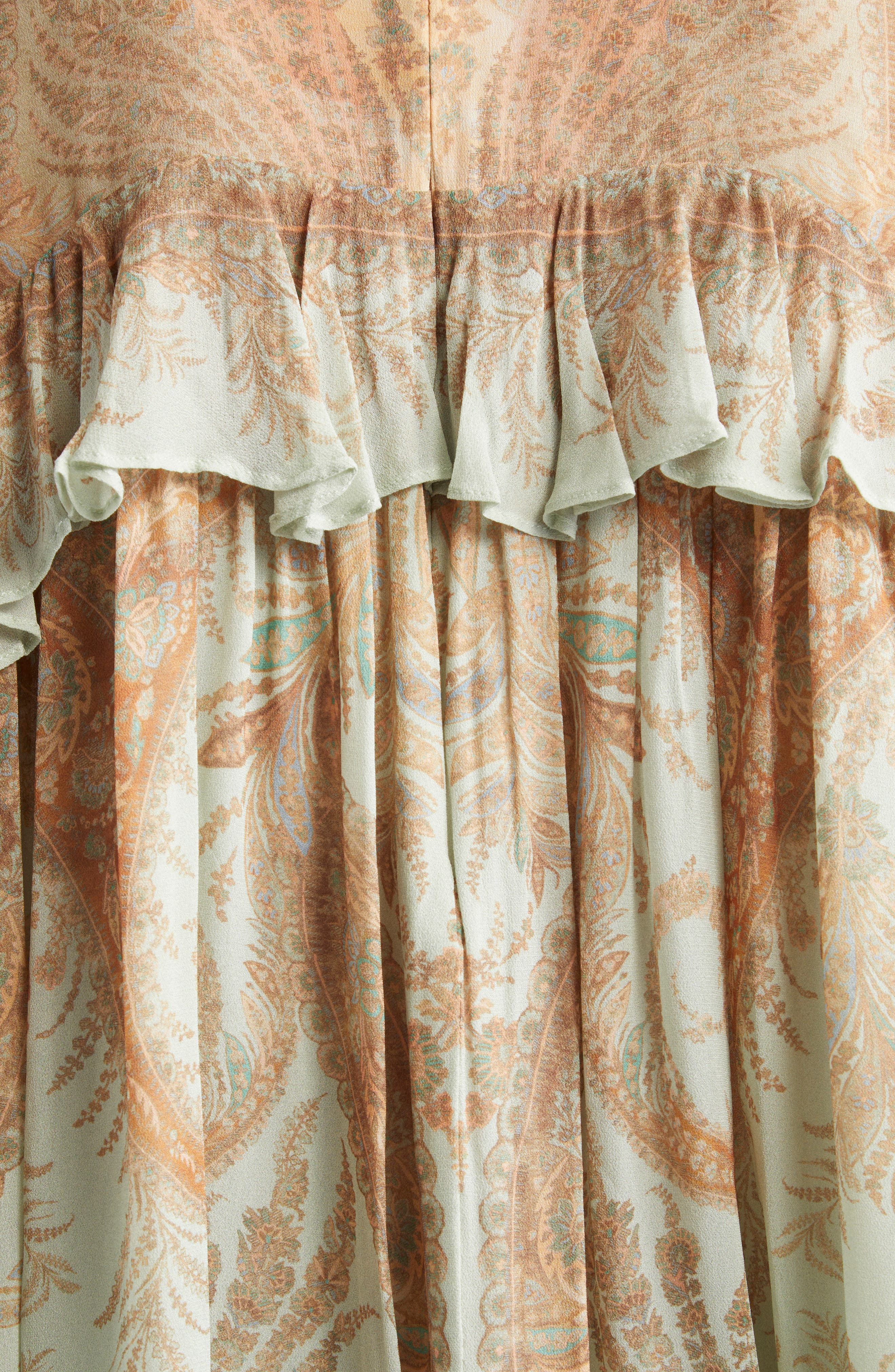 Zimmermann Memento Flutter Paisley Pussy Bow Top in Mint Paisley at Nordstrom - 7