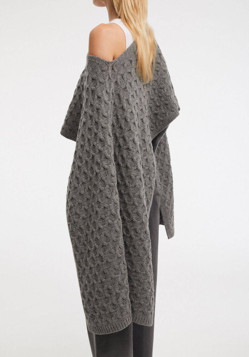 ELLIE Cable-knit merino cape 4