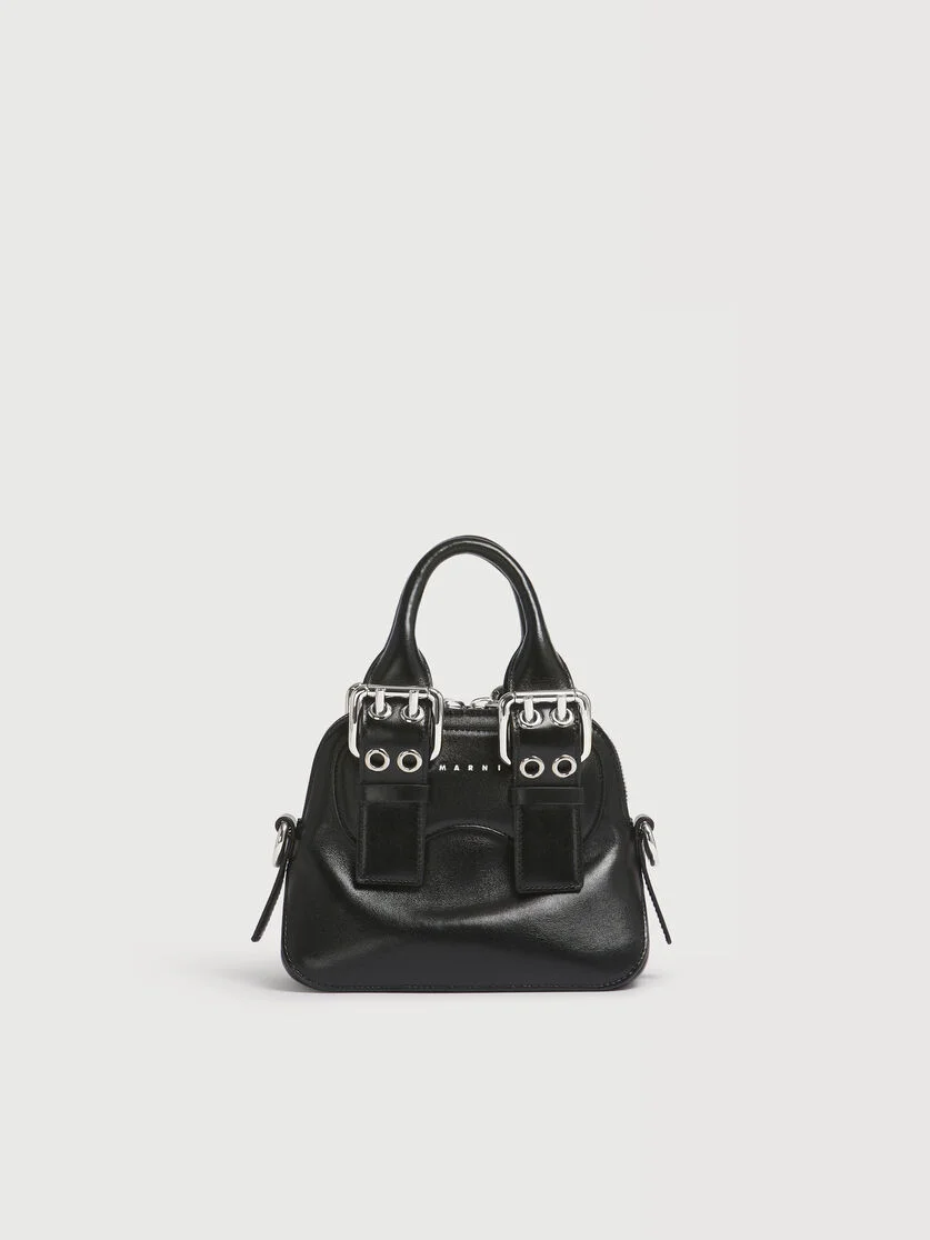 BLACK LEATHER MINI BELTE BAG - 1