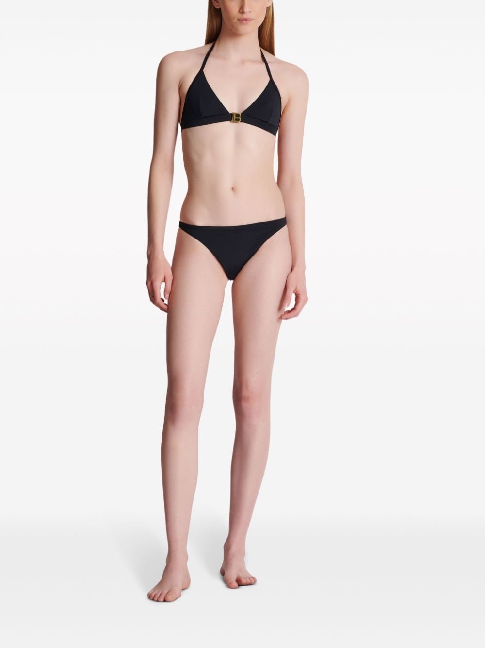 logo-print triangle bikini set - 3