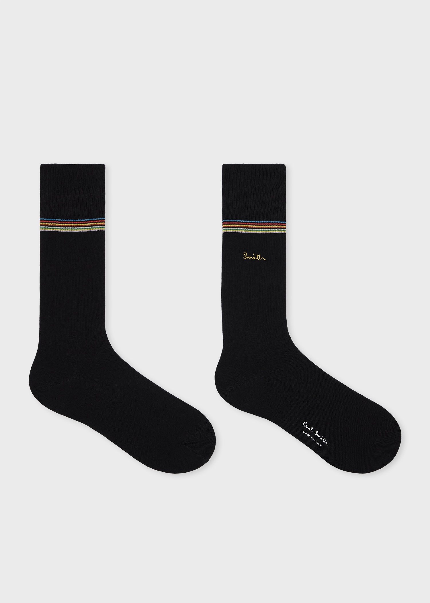 Black Gold Embroidered Logo Stripe Trim Cotton-Blend - 2
