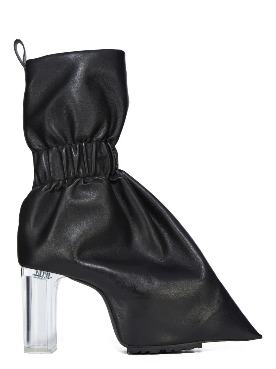 Black Temple Tied Taquito Boots - 1