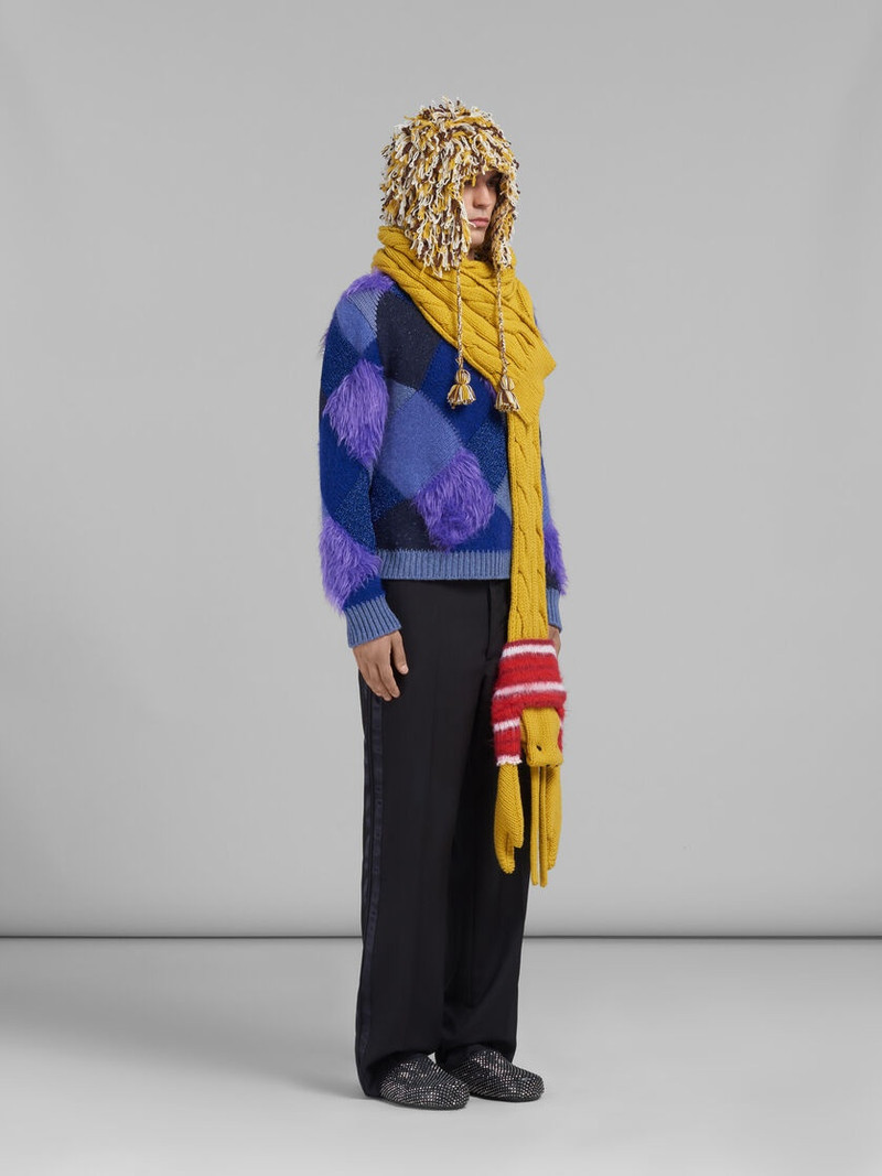 BLUE RHOMBUS JUMPER WITH RHOMBUS INTARSIA 5