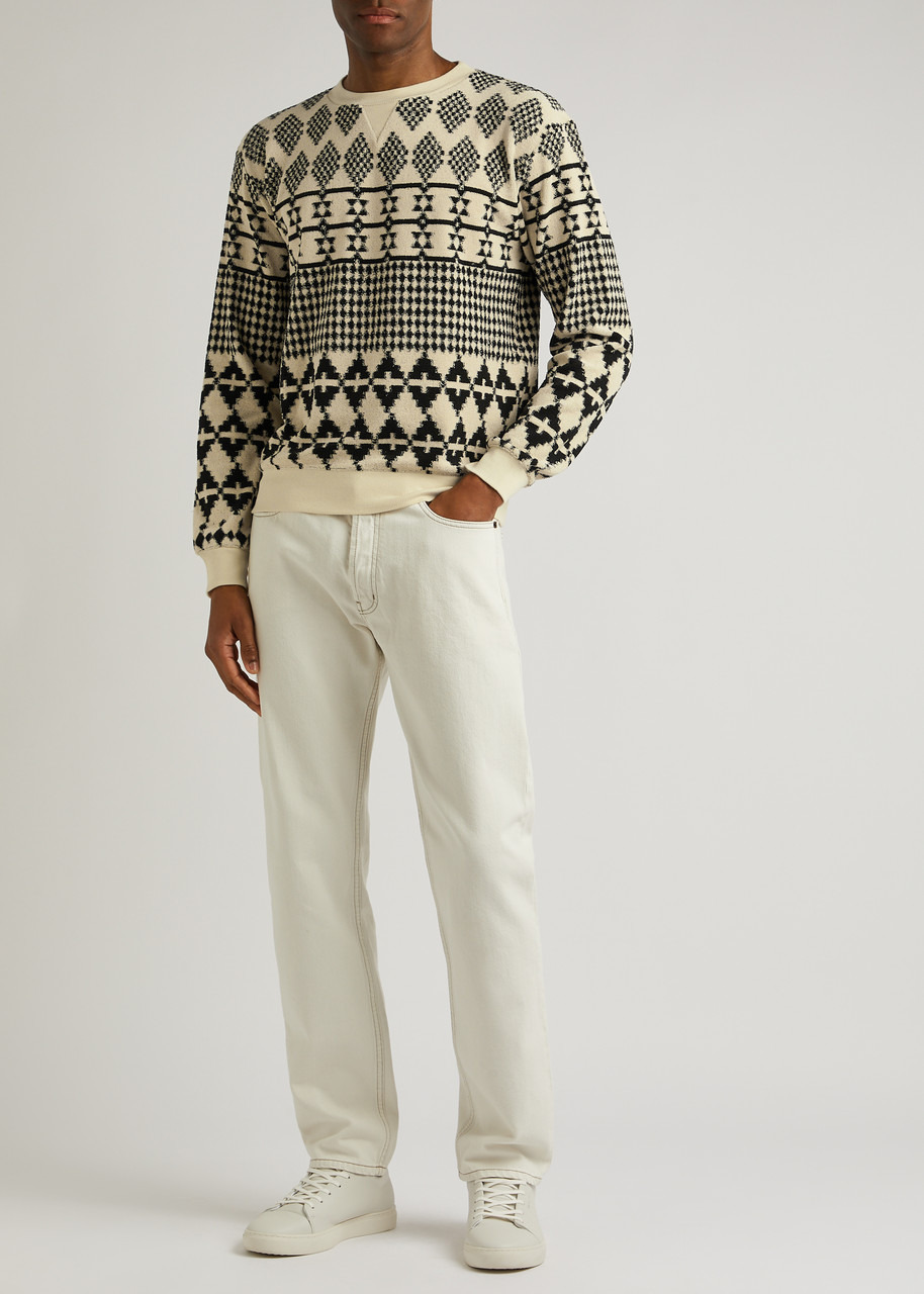 Patterned-jacquard terry sweatshirt - 4
