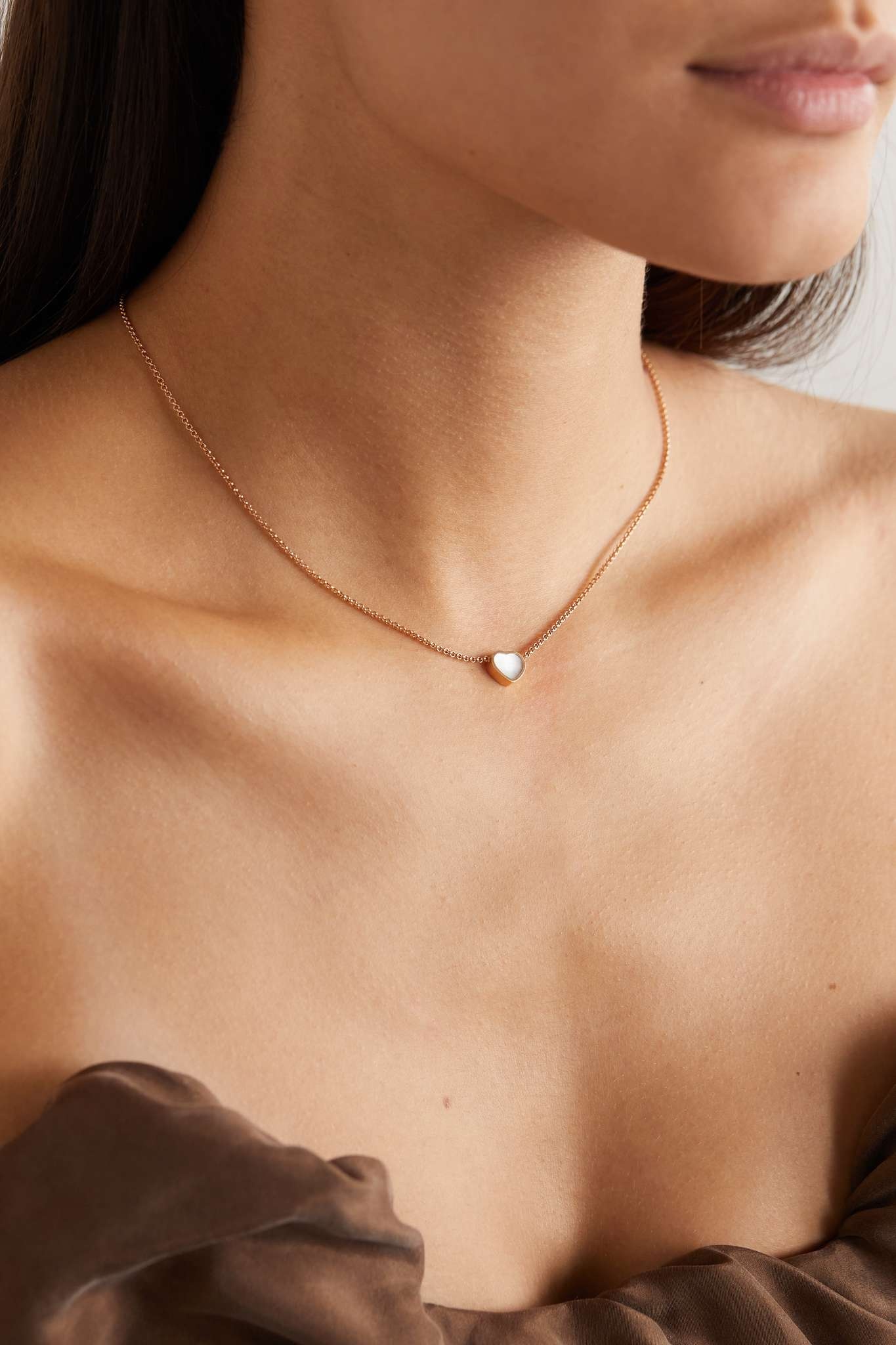 My Happy Hearts 18-karat rose gold mother-of-pearl necklace - 2
