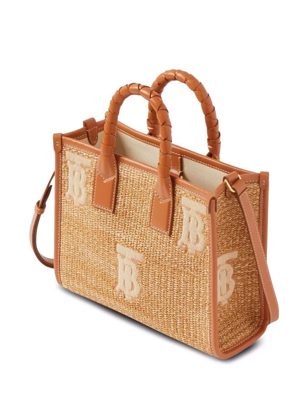 mini raffia Freya tote bag - 3