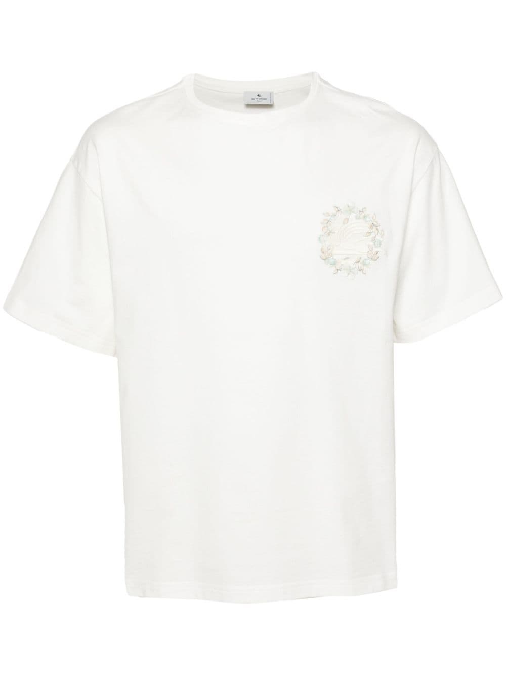 Pegaso-embroidered cotton T-shirt - 1