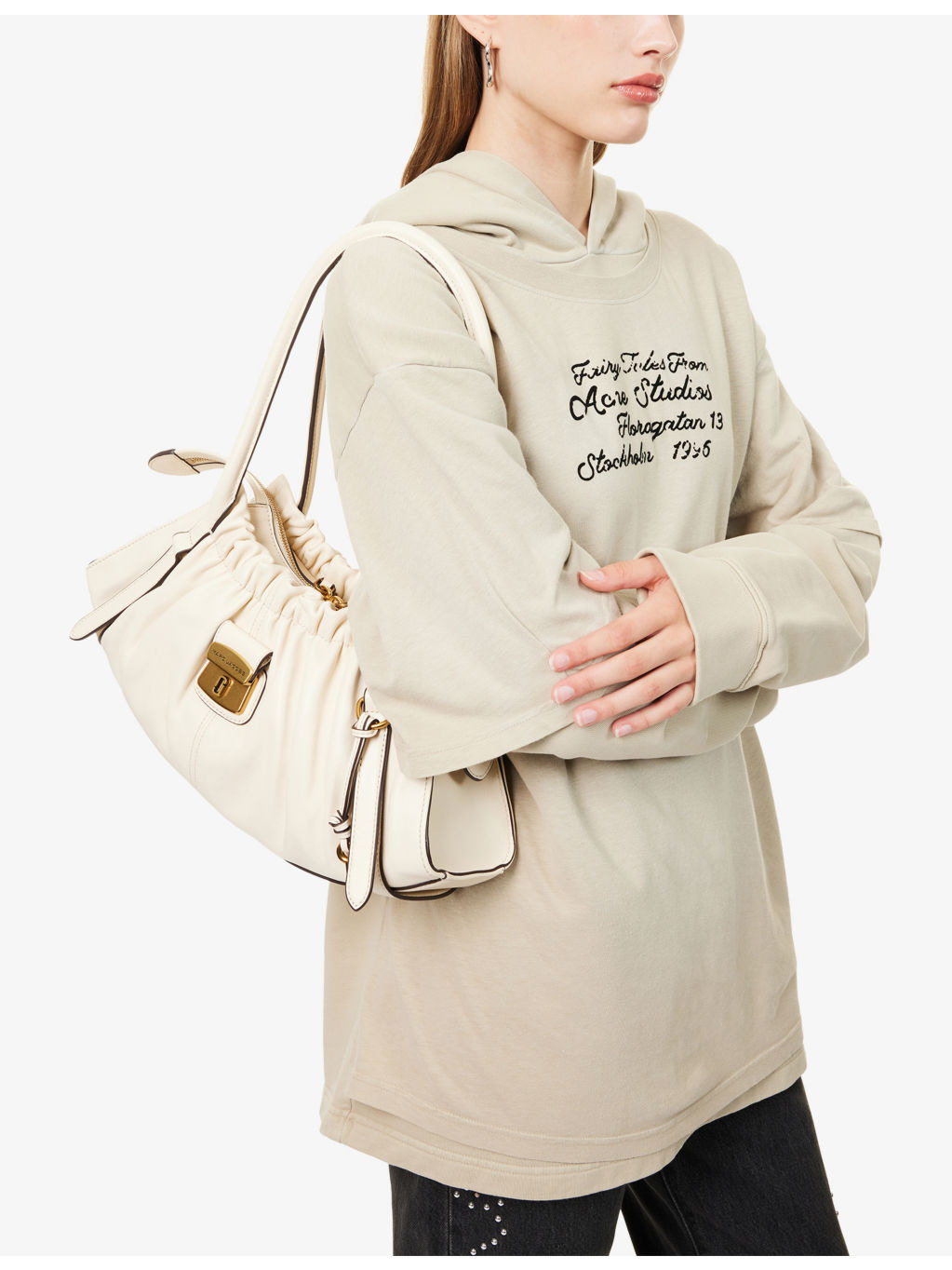 Cristina Logo-Plaque Leather Satchel Bag - 3