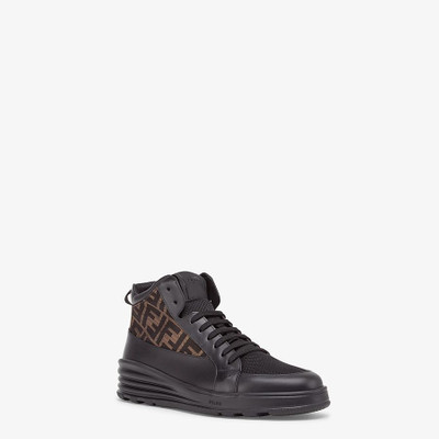 FENDI Black leather mid-top outlook