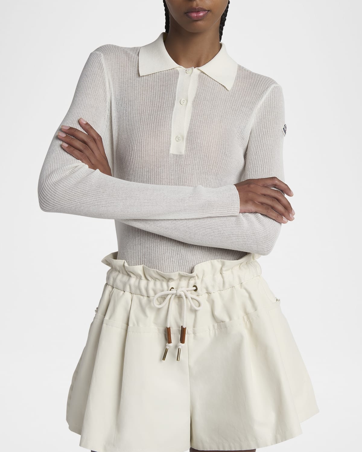 Long-Sleeve Ribbed Polo Shirt - 5