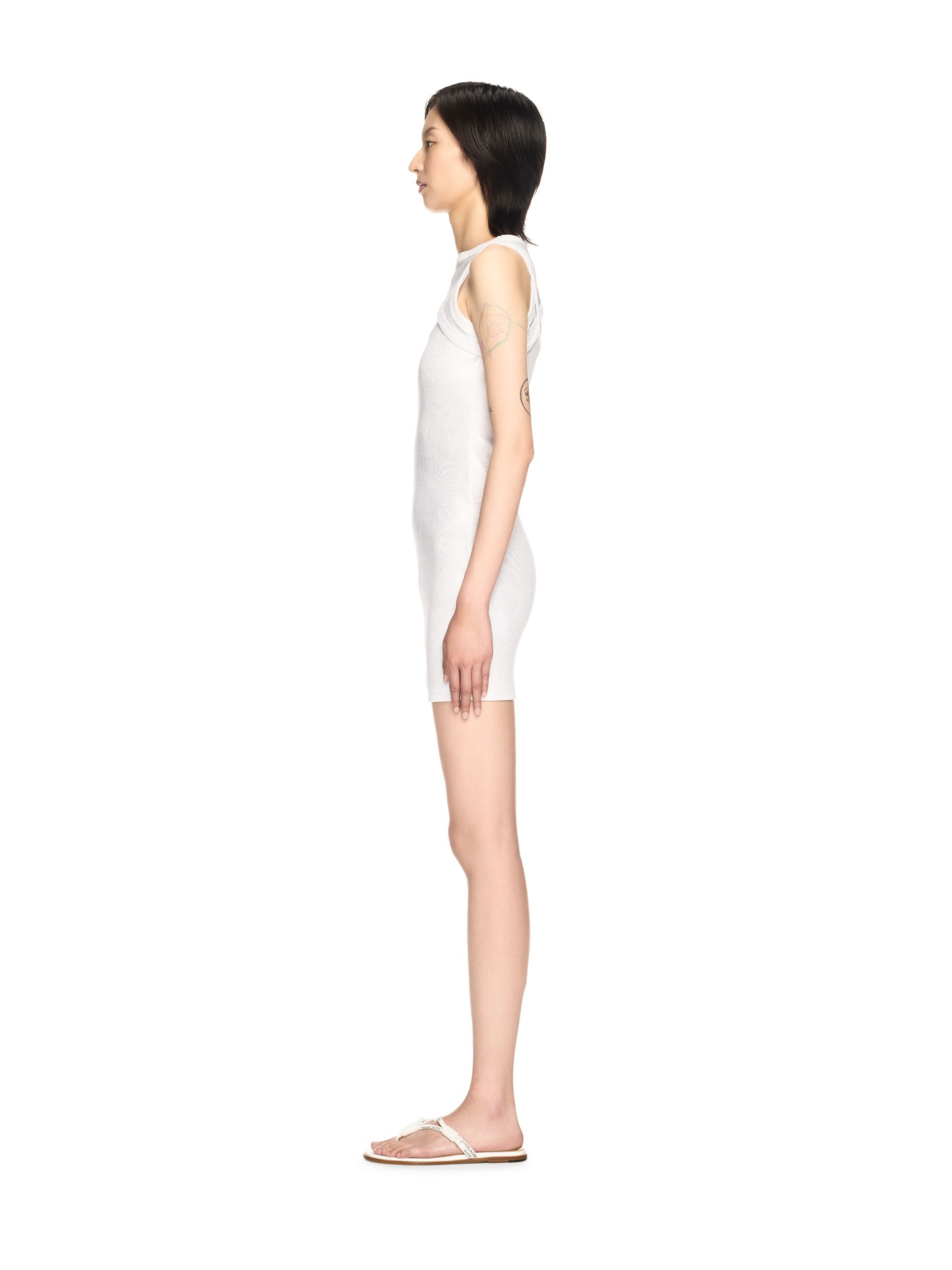 Silver Ribbed Cut-out Dress - 3
