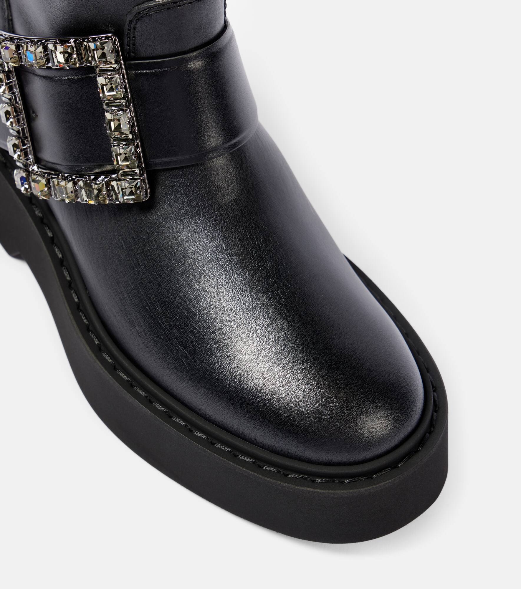 Roger Vivier Viv' Rangers leather combat boots | mytheresa