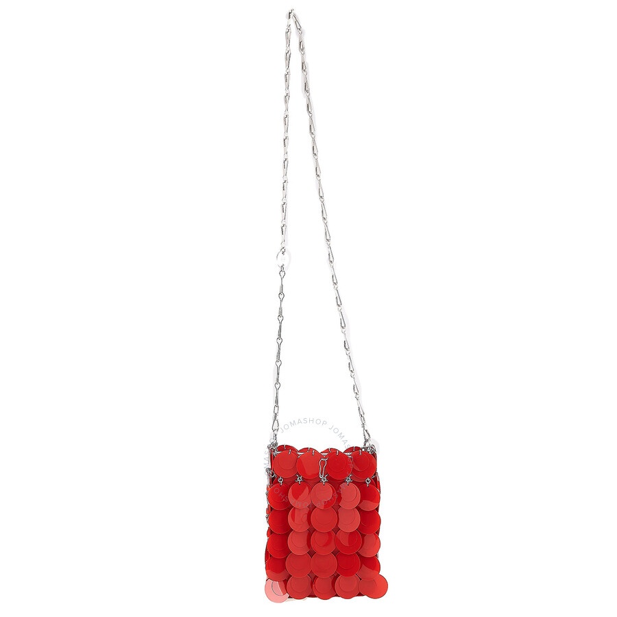 Paco Rabanne Red Mini Sparkle Discs Shoulder Bag - 5