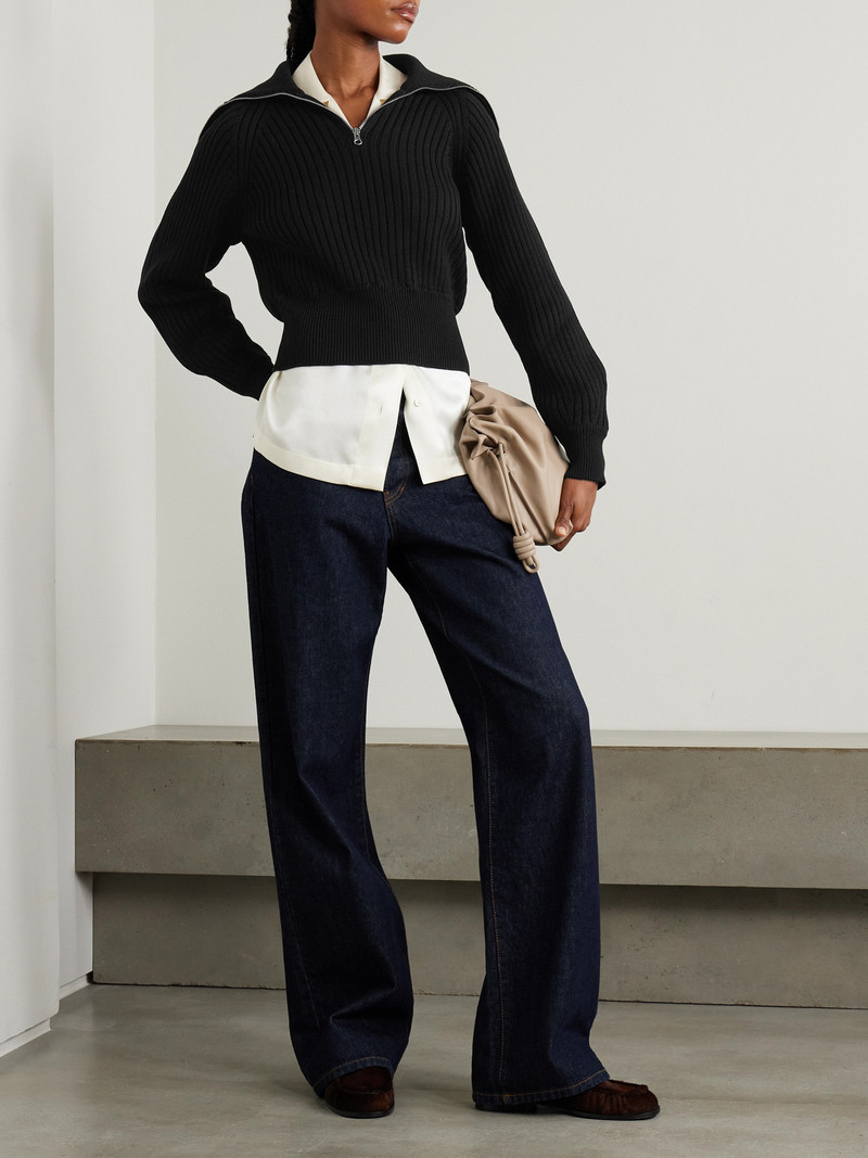 HIGH SPORT Chester Ribbed Cotton-blend Half-zip Sweater outlook