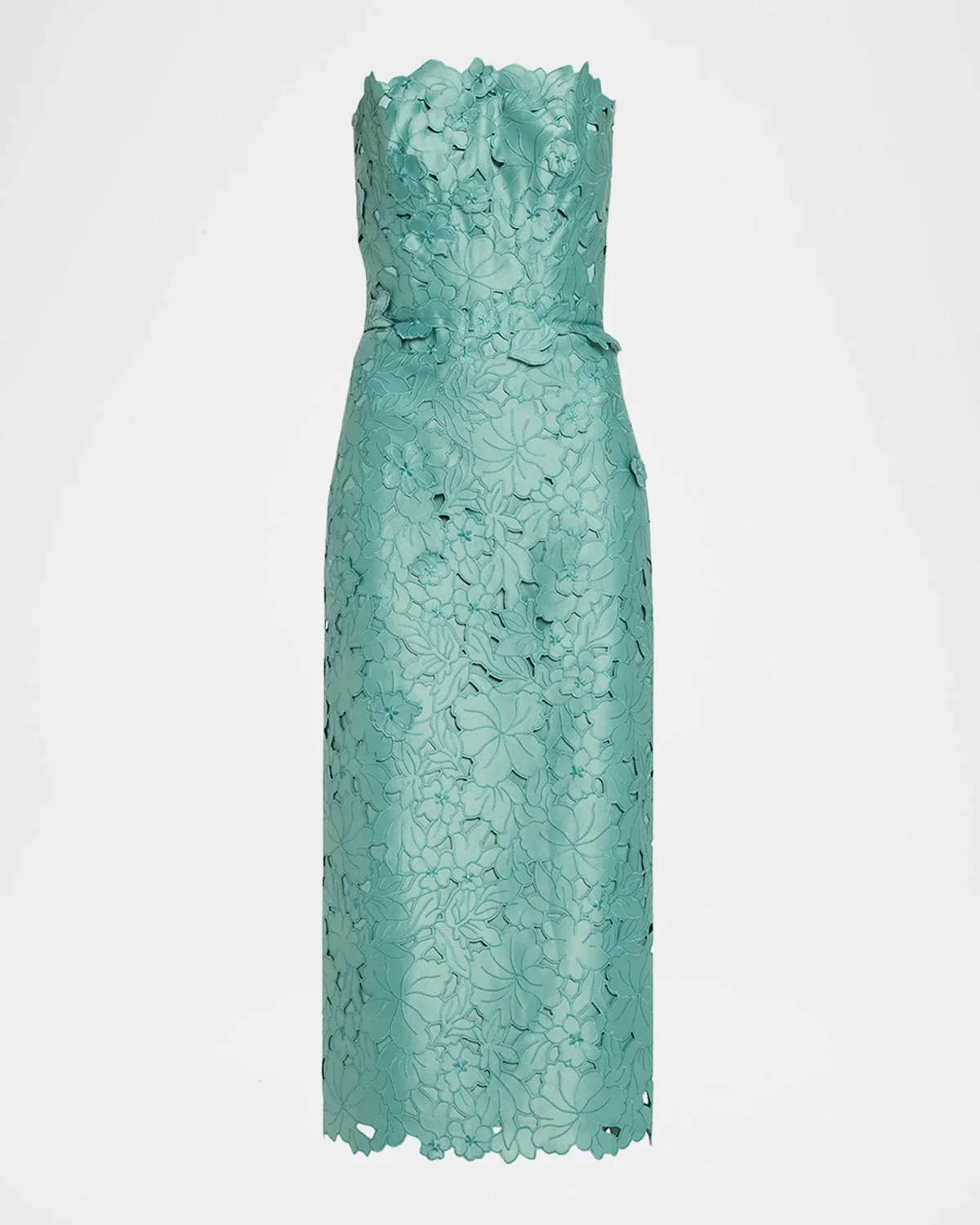 Astelle Strapless Floral-Cut Lace Midi Pencil Dress - 1