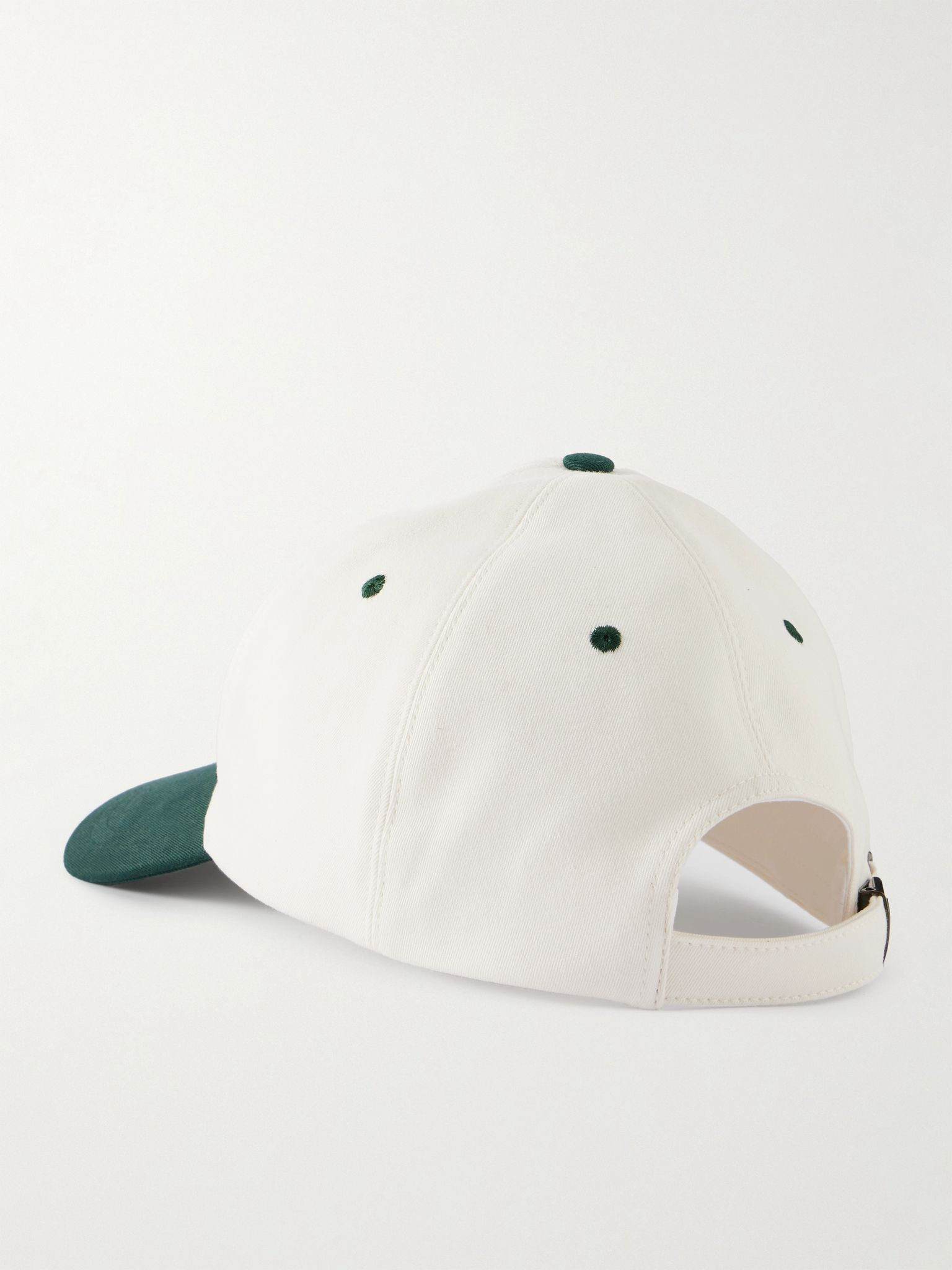 Logo-Embroidered Cotton-Blend Twill Baseball Cap Cream - 3