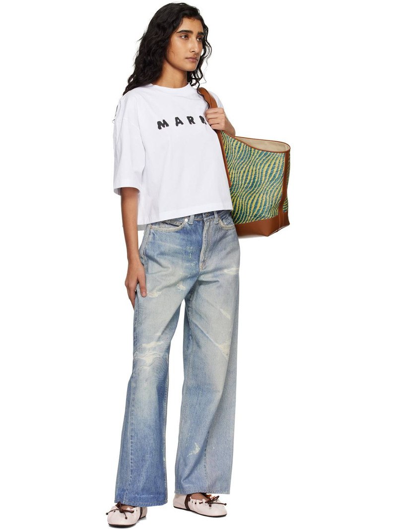 Marni White Jersey Marni Scribbled Logo T-shirt outlook