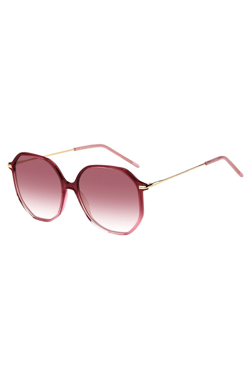 PINK-ACETATE SUNGLASSES WITH LOGO DETAIL 1